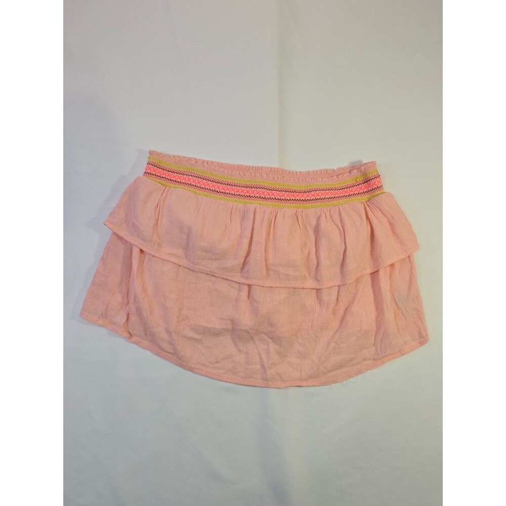 Aerie Pink Ready To Ruffle Mini Skirt Tiered Cotton BOHO Fairy Flowy XL BG